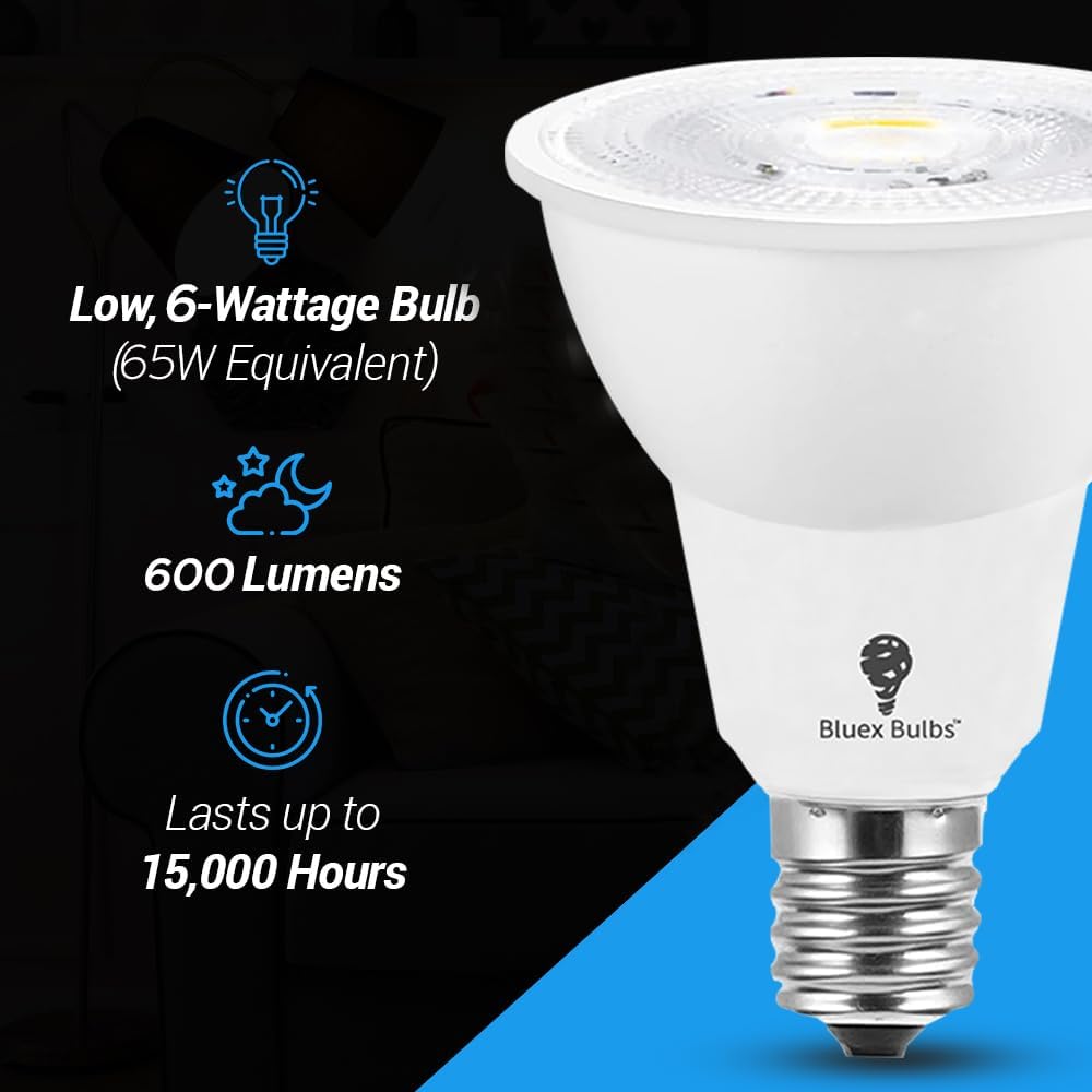 4 Pack R14 LED Bulb 6W E17 Base Mini Spotlight Floodlight Light Bulb Dimmable White - 60W Equivalent - R14 Reflector