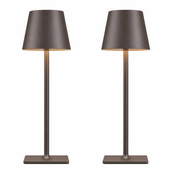 Cordless Table lamp Brown 2pack for Restaurant Home Dinner Dining Kitchen Outdoor Patio,Waterproof & Portable