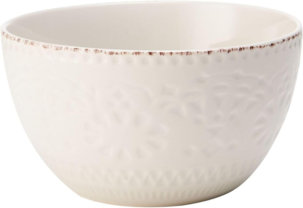 Chateau Cream 16-Piece Stoneware Dinnerware Set, Service for 4, Off White