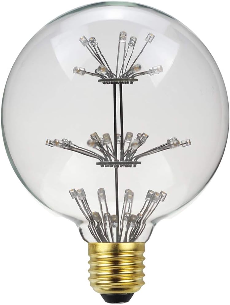 Vintage Led Bulb G95 Firework 3Watts Edison Bulb 2200Kelvin Warmth Glow 110-130V Decorative Light Bulb