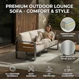 4-Piece Aluminum Outdoor Patio Furniture Set | Grey with Thick Cushions for Backyard, Garden & Porch