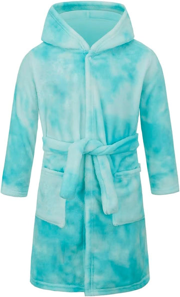 Boys Girls Robes Kids Hooded Sleepwear Soft Fleece Bathrobes Cute Housecoat Gowns