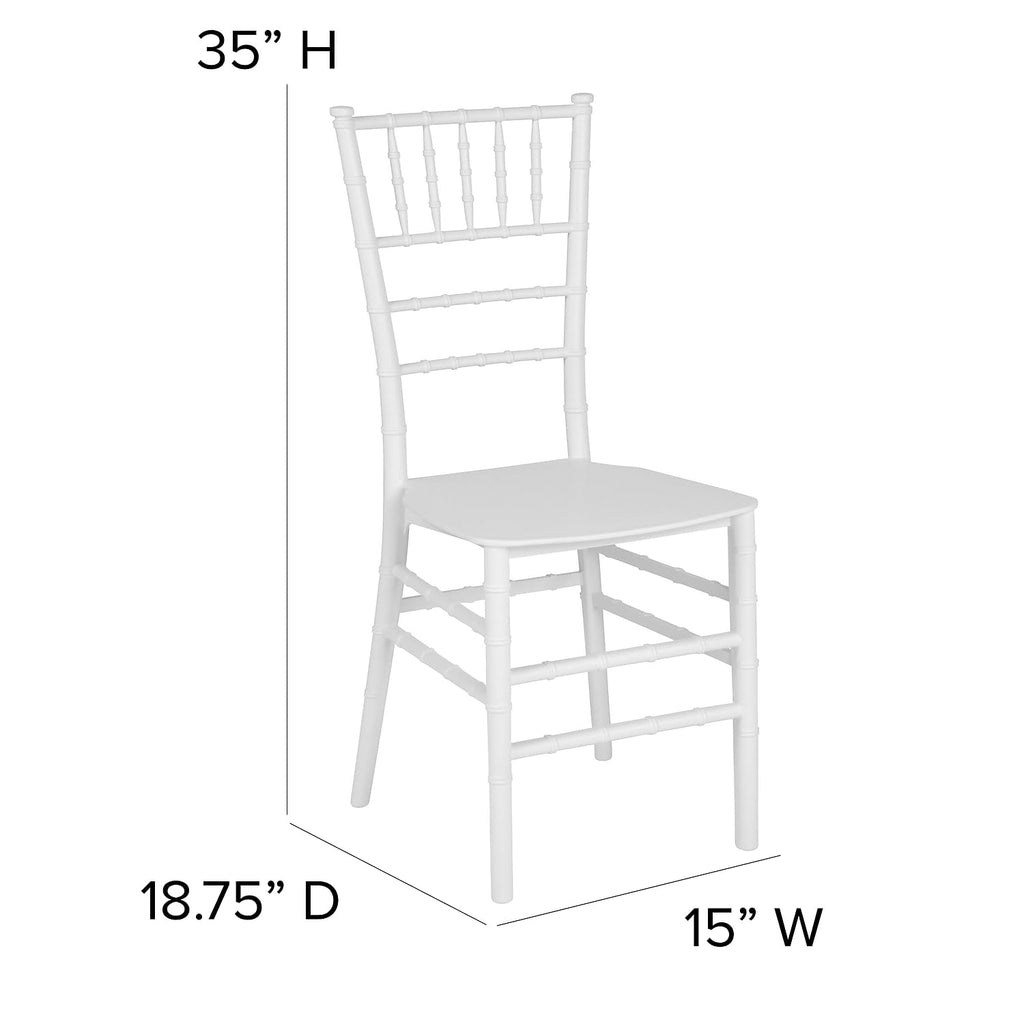 2 Pack HERCULES PREMIUM Series White Resin Stacking Chiavari Chair