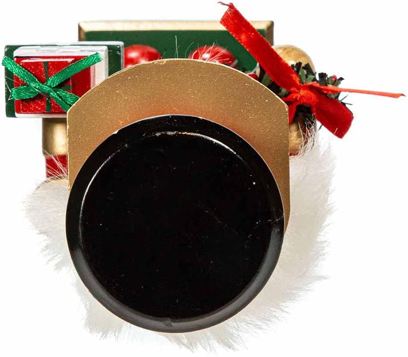 15-Inch Red, White and Black Nutcracker with Gift Box and Wreath