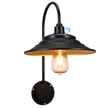 Solar Barn Lights Outdoor, Metal Gooseneck Barn Lights with Motion Sensor