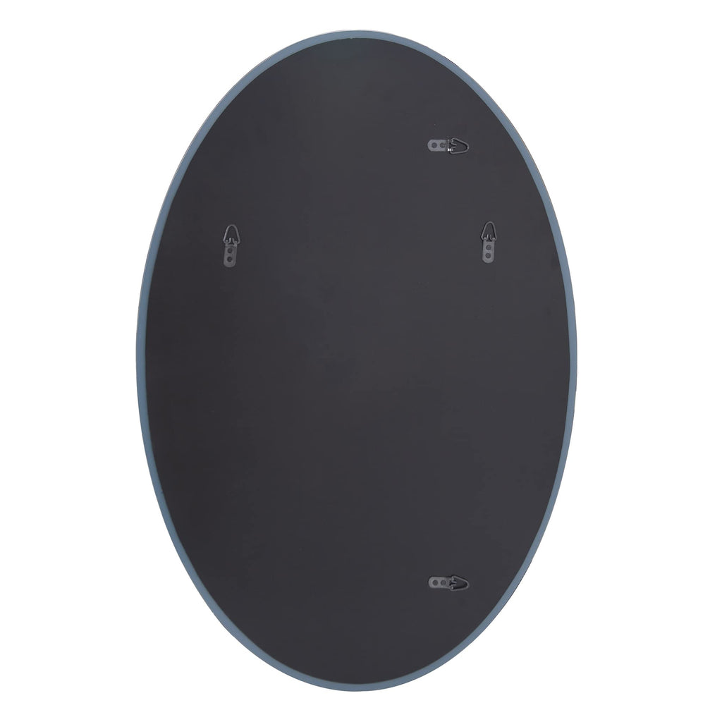 Frameless Silver Oval Wall Hanging, Elegent Beveled Edges Accent, 24 x 36 inch
