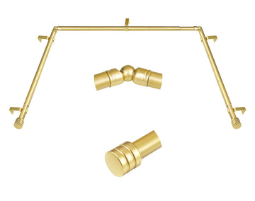 Bay Window Curtain Rods 32-86 Inch(Center), 7/8" Diameter, Gold