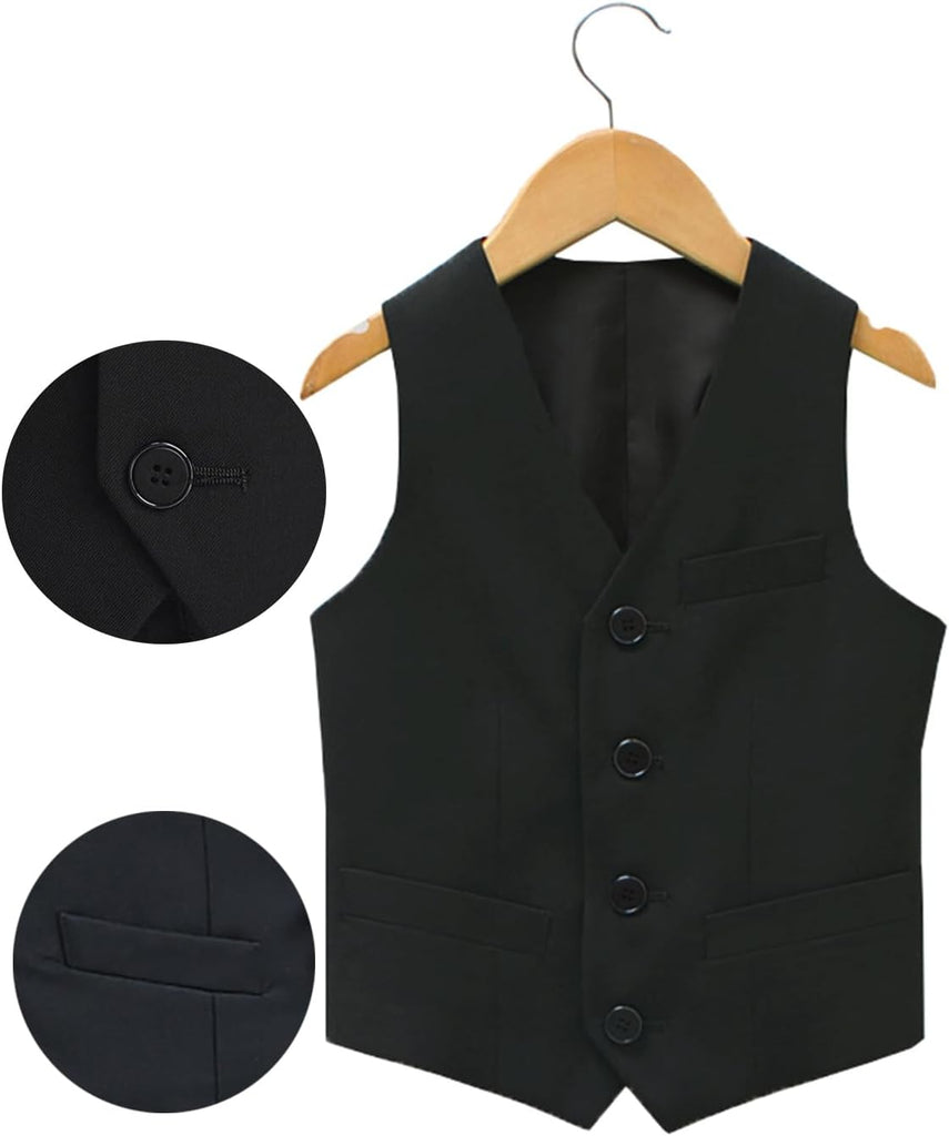 Boy's 4 Button Formal Suit Vest Slim Child's Waistcoat