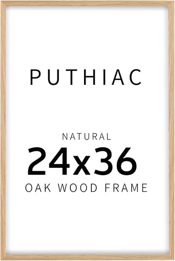 24x36 Solid Oak Wood Picture Frame, Natural Oak, 1 Pack | Minimalist oak frame; fits 24 x 36 posters or art prints;