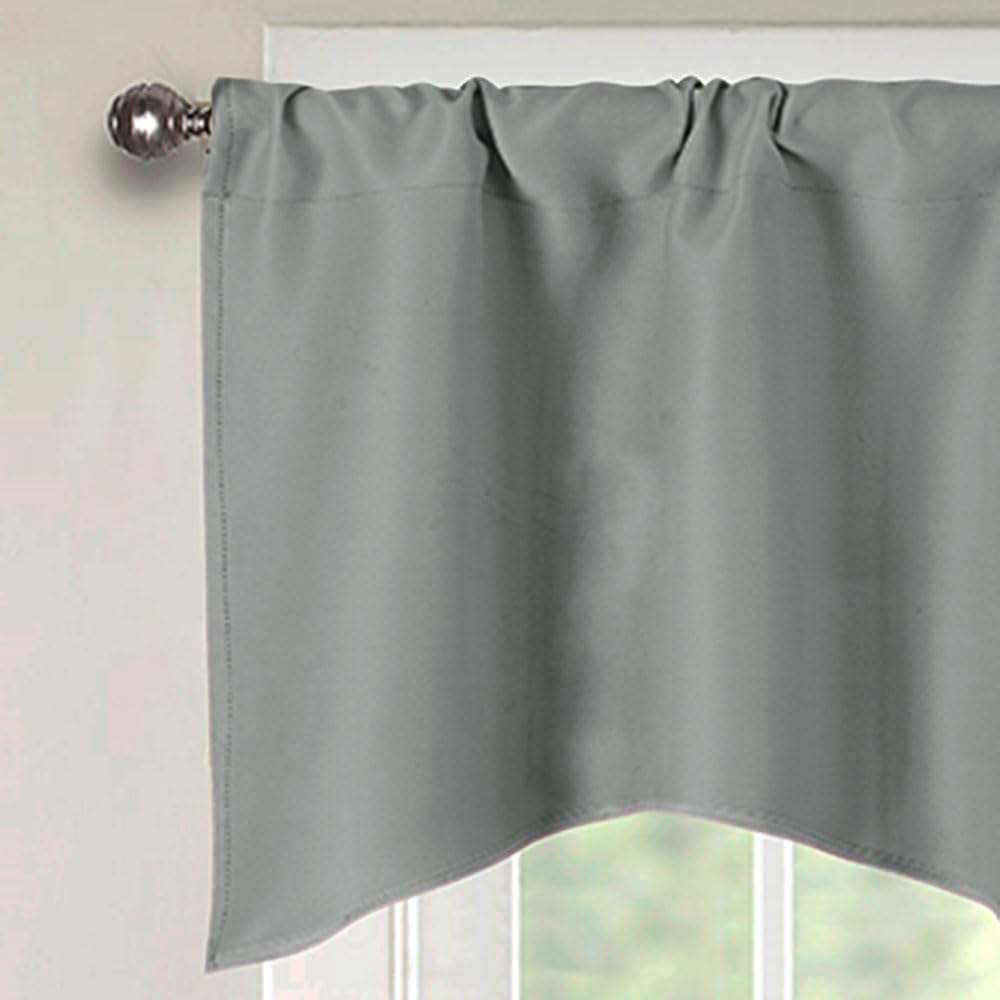 2 Pieces Valances for Window Blackout Valance Curtains Primitive Scalloped Kitchen Valances Rod Pocket Window Valance