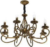 Rustic Chandeliers,8 Lights Candle French Country Chandelier,Vintage Iron Pendant Light Fixture Hanging Light for Farmhouse,Kitchen Island,Dining Room,Bedroom A109-B07ZFRDMFN