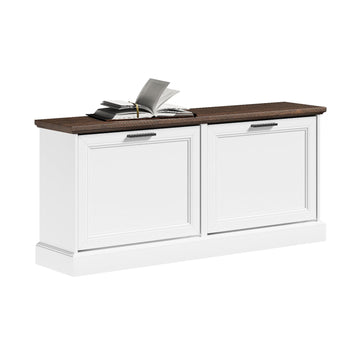 Narrow Shoe Bench with Flip Drawers