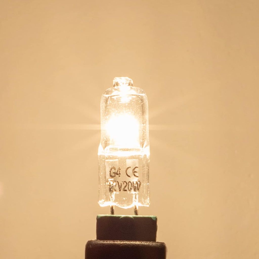 Halogen Bulbs G4 20W 12V T3 JC Type 2 Pin Base Replacement for Landscape Under Cabinet Puck Light Track Lighting
