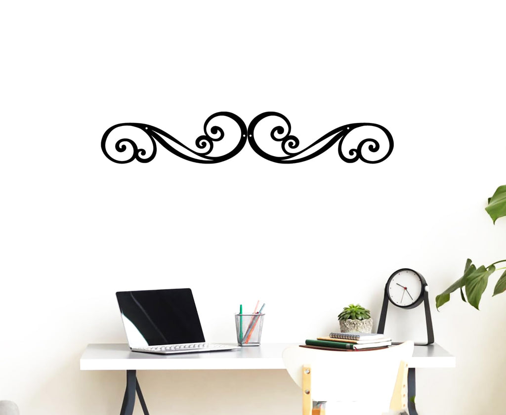 Metal Scroll Wall Art Decor Flat Rustic Iron Wall Scroll Decorations
