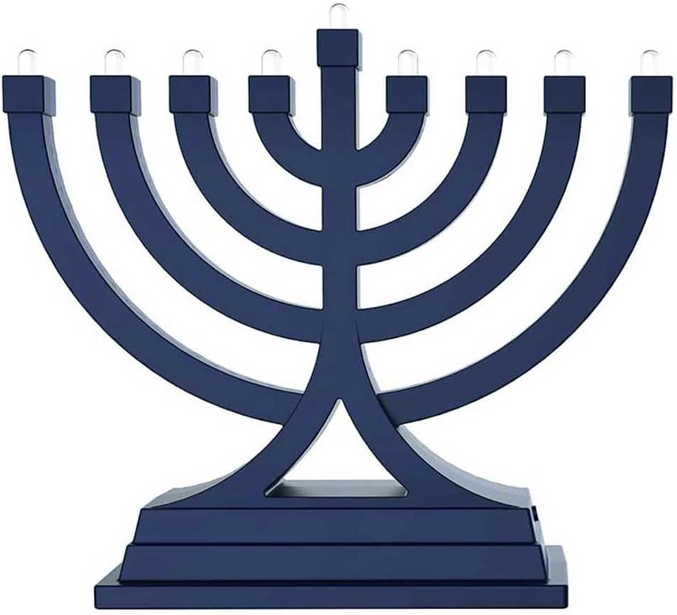 Zion Judaica Multi-Pack Mini LED Hanukkah Battery or USB Operated Hanukkiah Multiple Lights Settings Menoirah Lights - Set of 2
