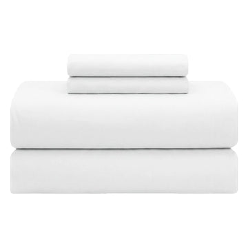 & Stitch 100% Cotton Percale 300 Thread Count 4 Pc Sheet Set