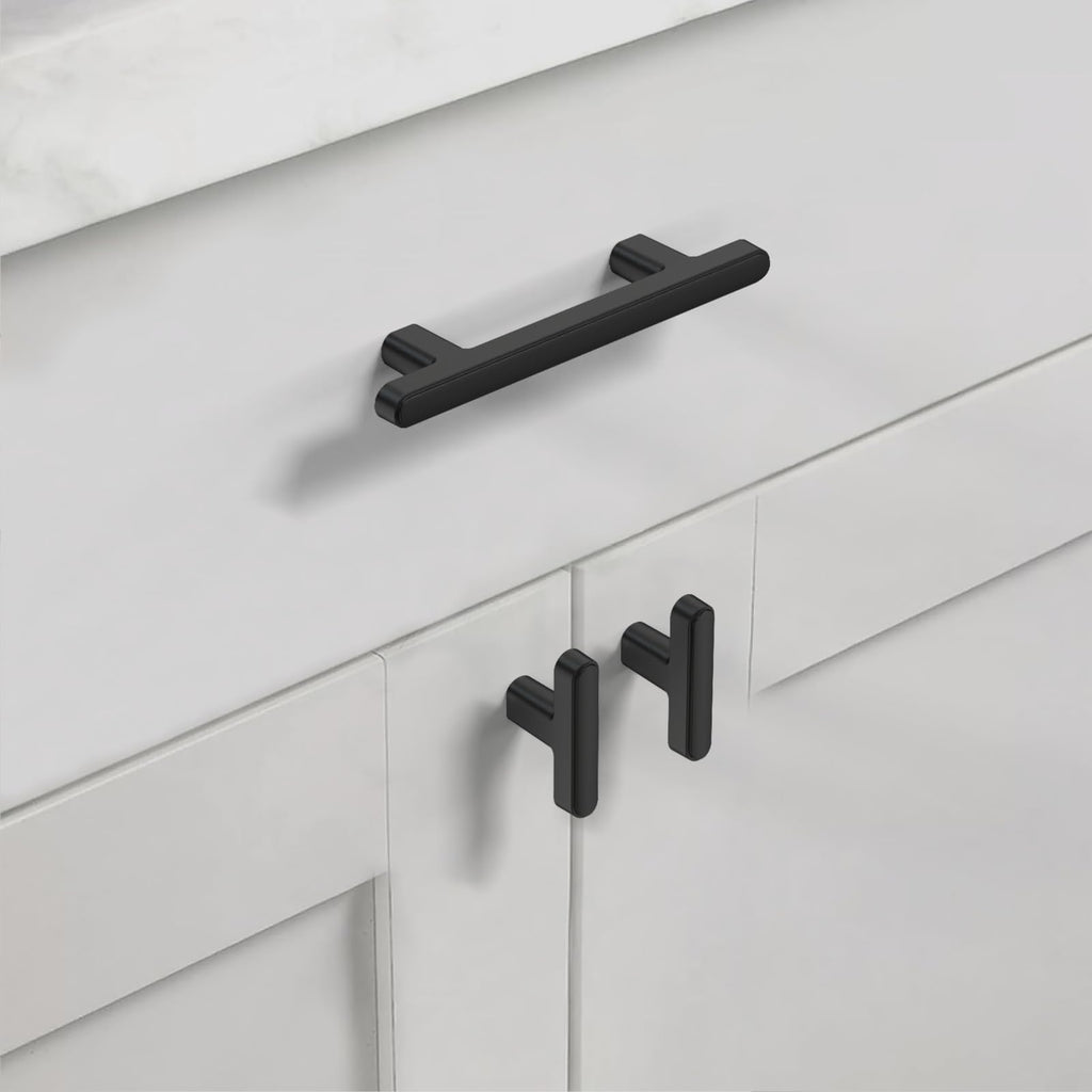 20 Pack Matte Black Cabinet Pulls Heavy-Duty Solid Kitchen Cabinet Handles Black Drawer Hardware s Cabinets