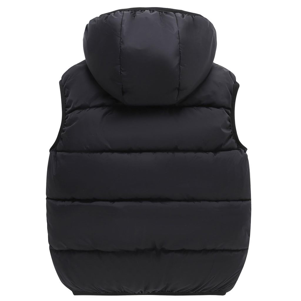Toddler Winter Puffer Vest Fleece Sleeveless Jacket Hooded Down Outwear Coat for Baby Boys Girls Black 110