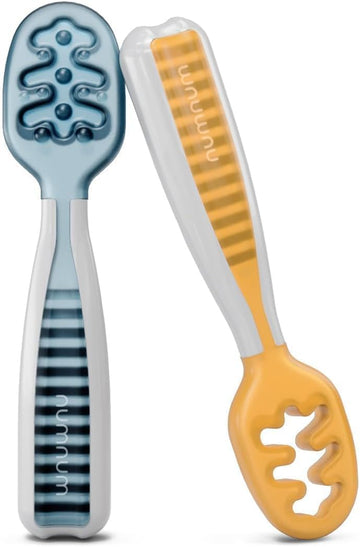 Baby Spoons Self Feeding 6 Months, Pack Blue/Orange