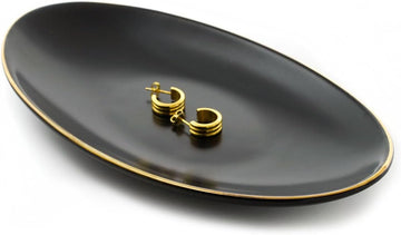 Ceramic Key Bowl for Entryway Table, 7 x 4 Key Dish Tray Catch All Bowl, Small Decorative Bowl for Key Jewelry Ring