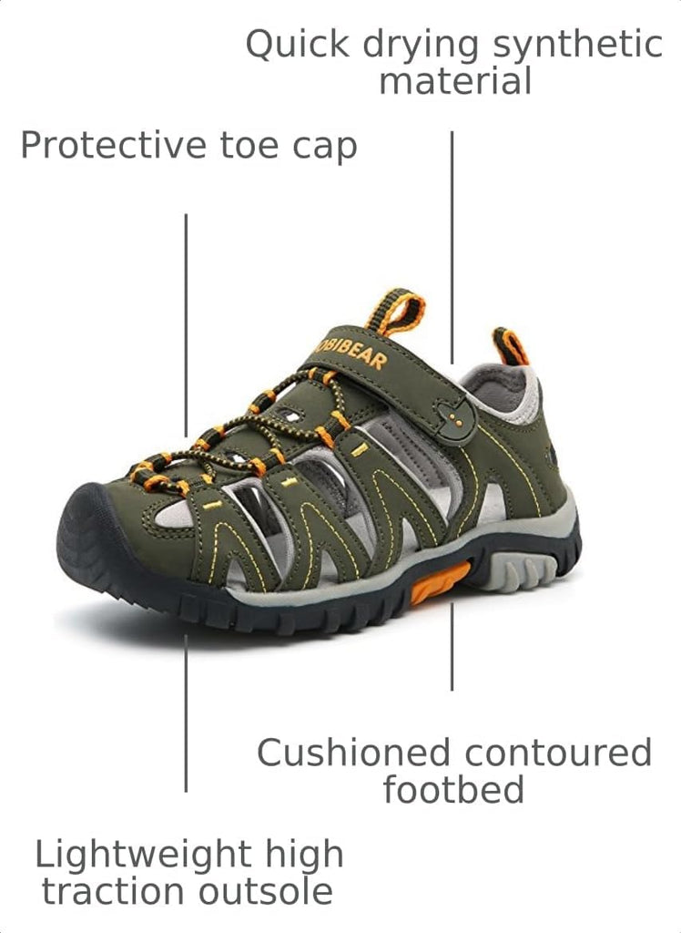 Boys Girls Sport Water Sandals Closed-Toe Outdoor(Toddler/Little Kid/Big Kid)