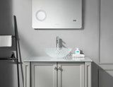 Tempered Deco Glass Luxuryhome Bathroom Sink in Crystal engraving Elegant | Top Mount Basin | Vanity Countertop Sink