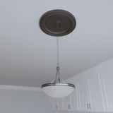 19"OD x 3 1/2"ID x 1 1/2"P Traditional Thermoformed PVC Ceiling Medallion (Fits Canopies up to 11 1/2"), Metallic