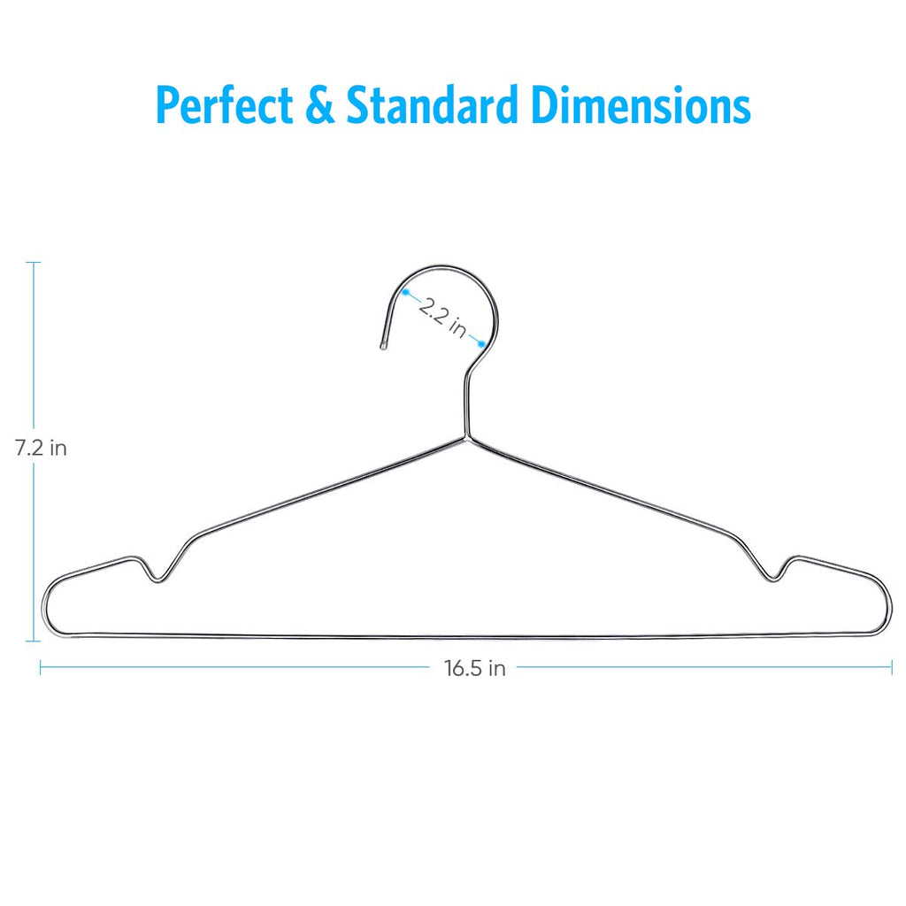 Wire Coat Hangers 40 Pack Strong Heavy Duty Stainless Steel Metal Ultra Thin Space Saving Clothes Hangers 16.5 Inch