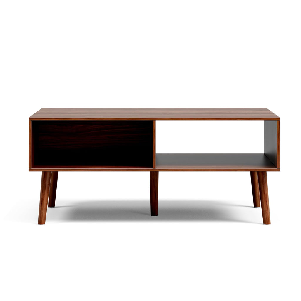 With Fluted Drawer, Mid-Century, Walnut
