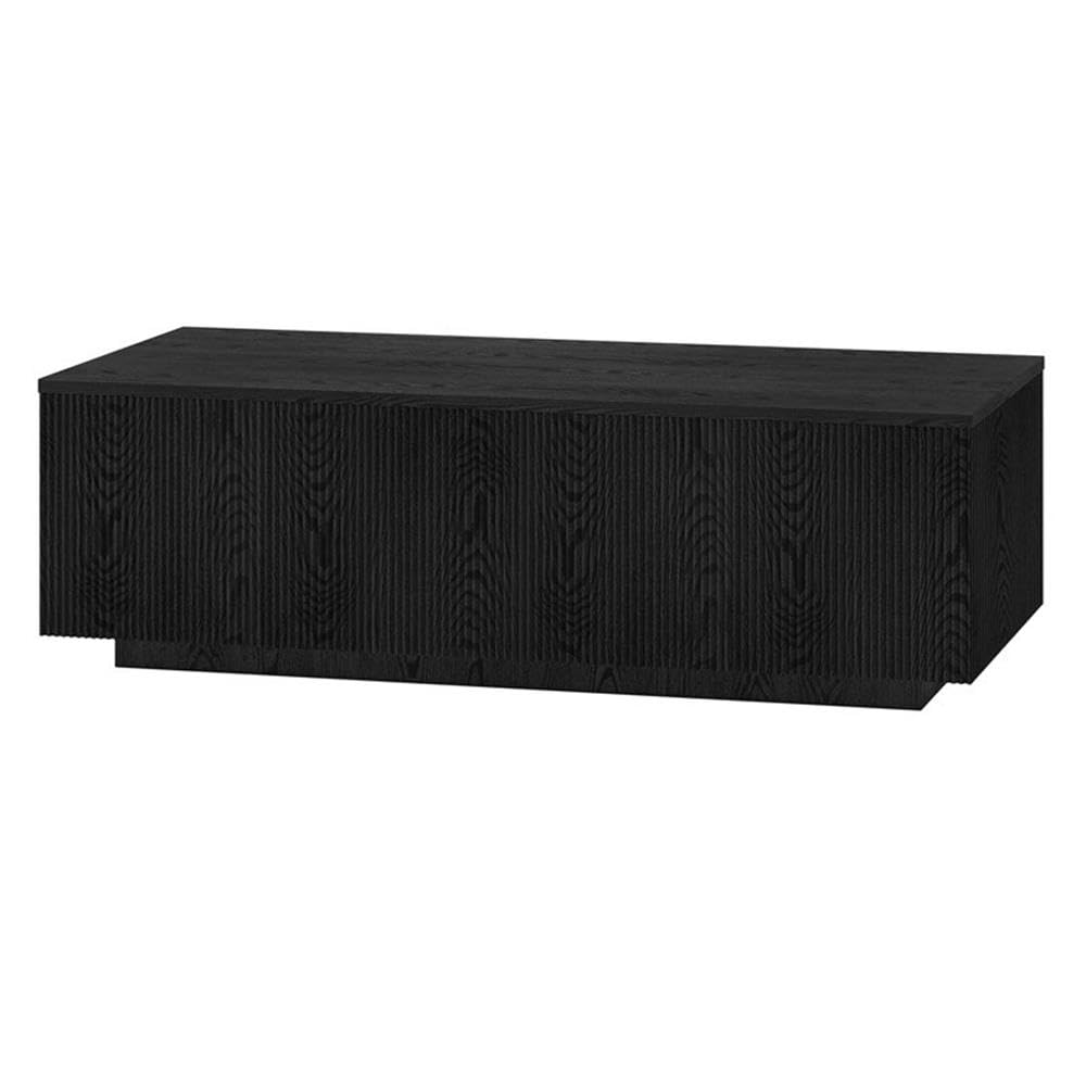 48" Modern Fluted Coffee Table, Natural Black