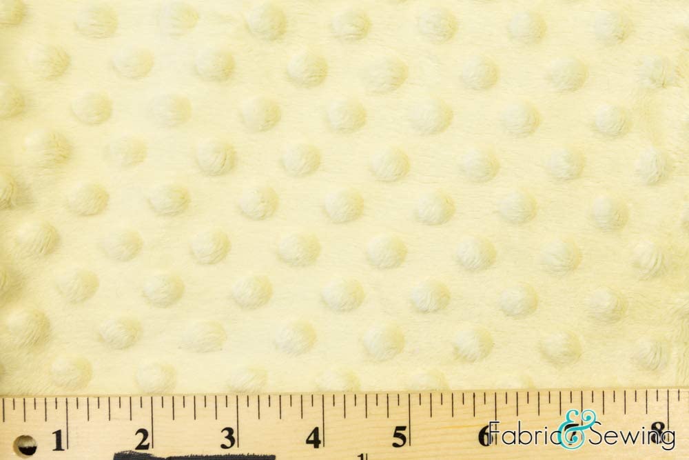 Light Yellow Minky Bubble Dimple Dot Plush Fur Fabric Polyester 58-60"