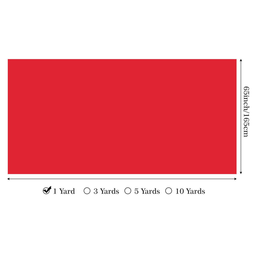 Nylon Spandex Fabric, 4 Way Stretch, 1 Yard, 65 Inch Wide, Red