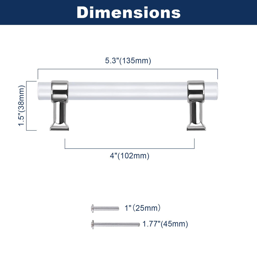 Acrylic Cabinet Handles 5 Pack Modern Cabinet Hardware Clear Dresser Pulls 4 Inch Center to Center Clear Cabinet