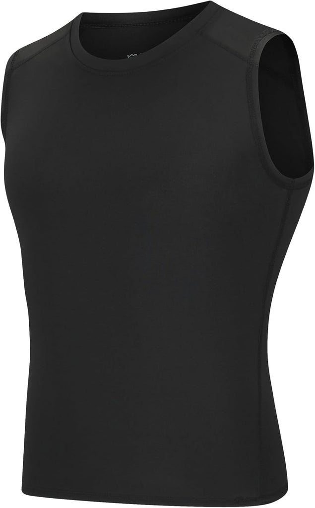 Youth Boys Sleeveless Compression Shirt Basketball Football Undershirt Quick Dry Kids Athletic Tank Tops for Workout