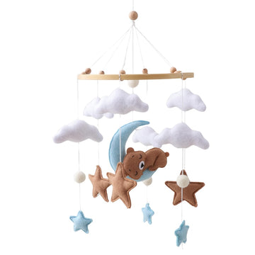 Baby Crib Mobile for Boys Girls Sleeping Bear Mobile for Crib, Baby Bassinet Mobile Toy for Soothing Sleep Gender