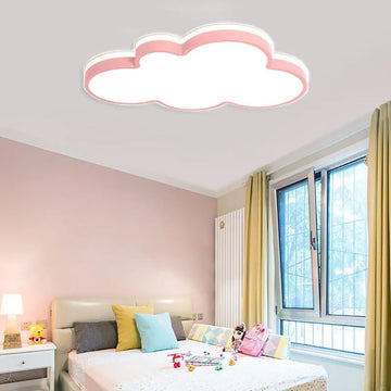 Cloud LED Ceiling Light, 19" Pink Flush Mount Light for Kids Room Nursery
