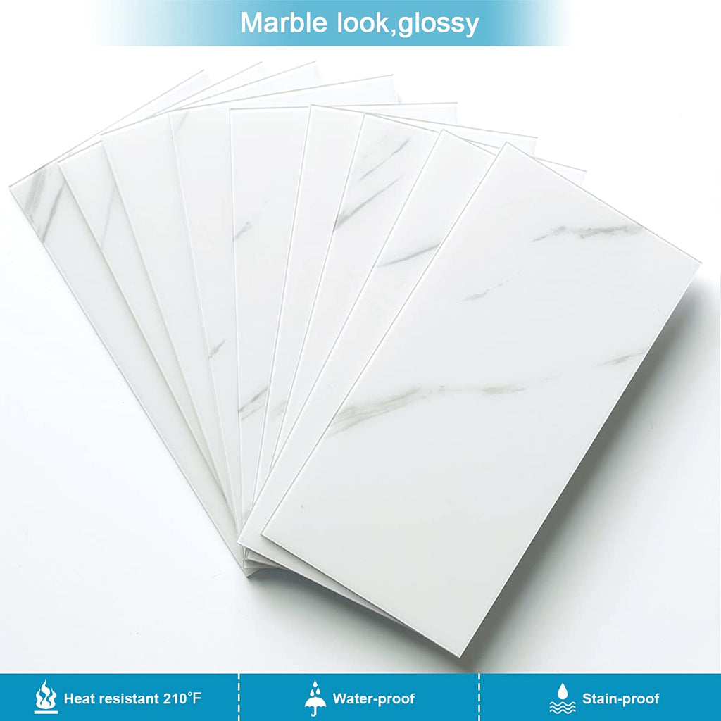 Peel and Stick Tile Backsplash Bathroom Fishbelly White 23pcs
