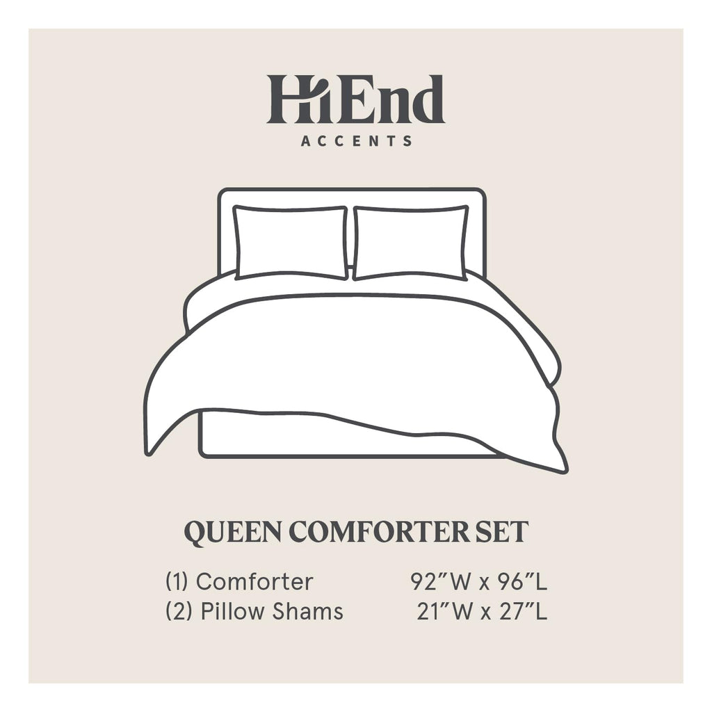 Hayworth 3 Piece Queen Teal Chenille Jacquard Comforter Set