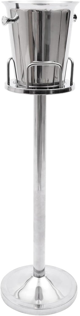 35.83" Ice Bucket with Stand, 5L Stainless Steel Champagne Bucket with Stand, Free Standing Ice Holder for Party