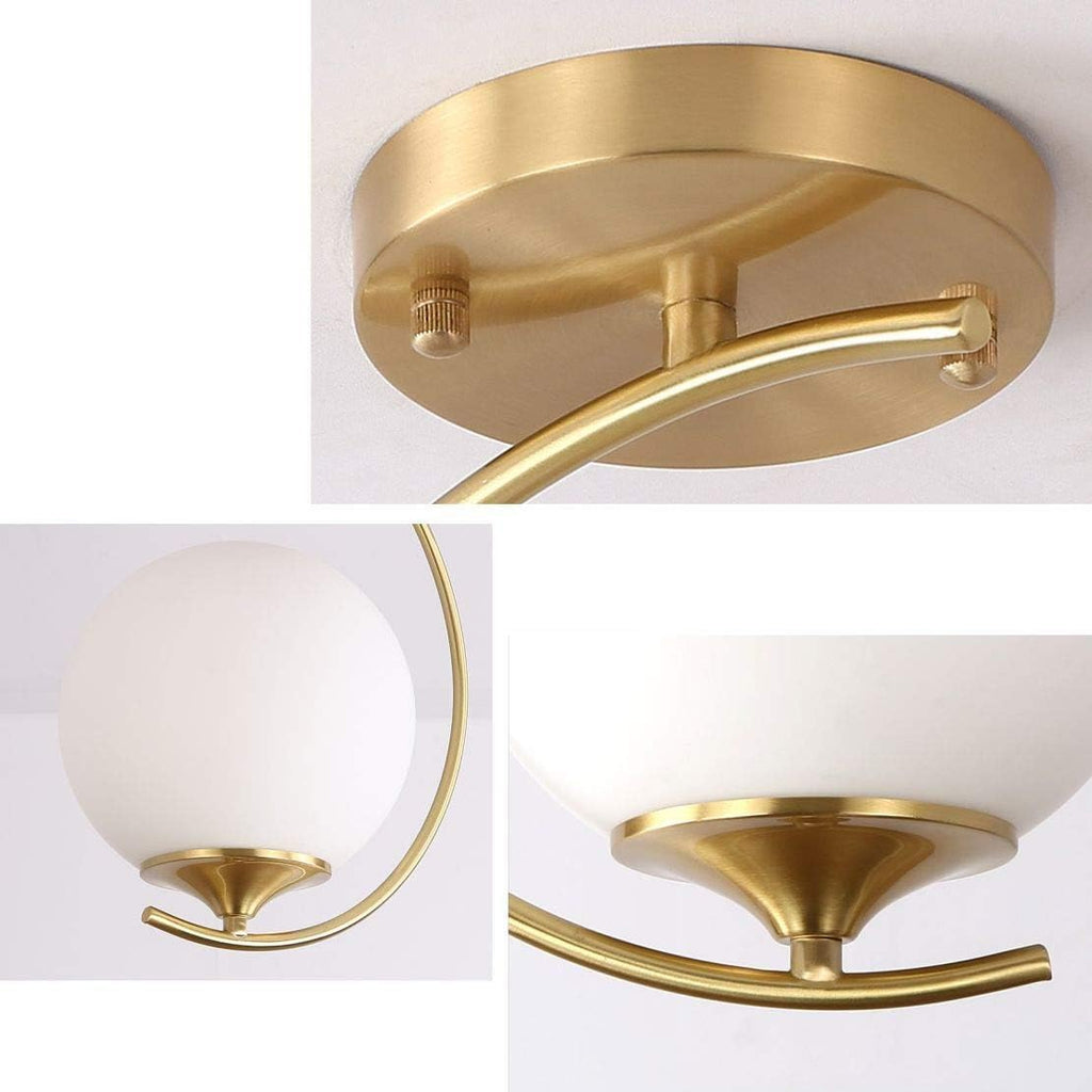 Modern Flush Mount Ceiling Light Mid Century Industrial Chandeliers Antique Brass Ceiling Pendant Light Glass Globe