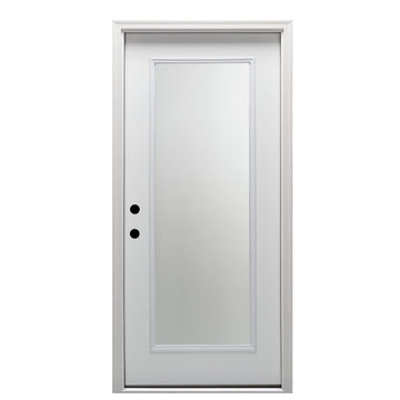 Fiberglass Smooth Primed, Right Hand in-Swing, Prehung Front Door, Full Lite, Clear Glass, 30" x 80"