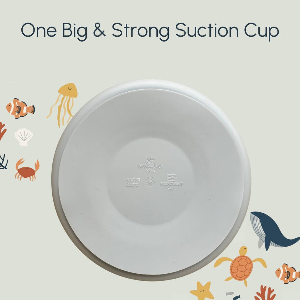 Suction Plates with Dividers - Grip Plates for Babies 6-12 Months and Toddlers 1-3, Toddler and Baby Dishes, Baby Led
