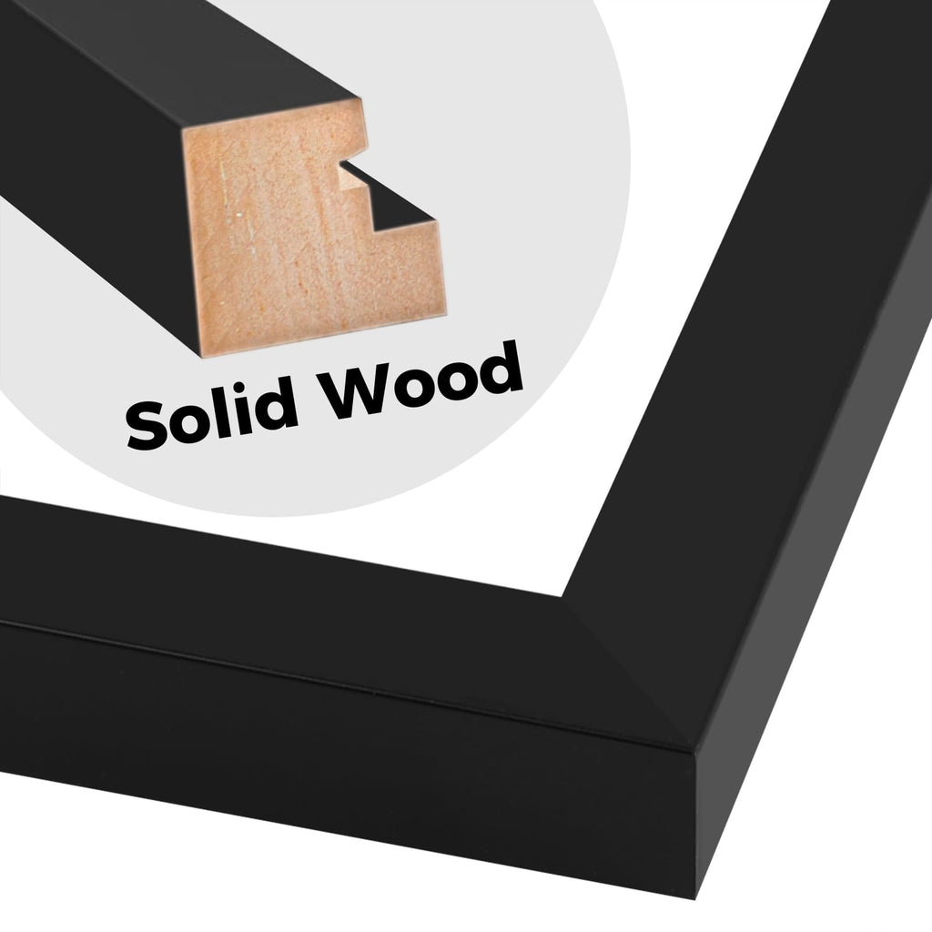6x8 Collage Picture Frame, Solid Wood&Real Glass, 2 Photos