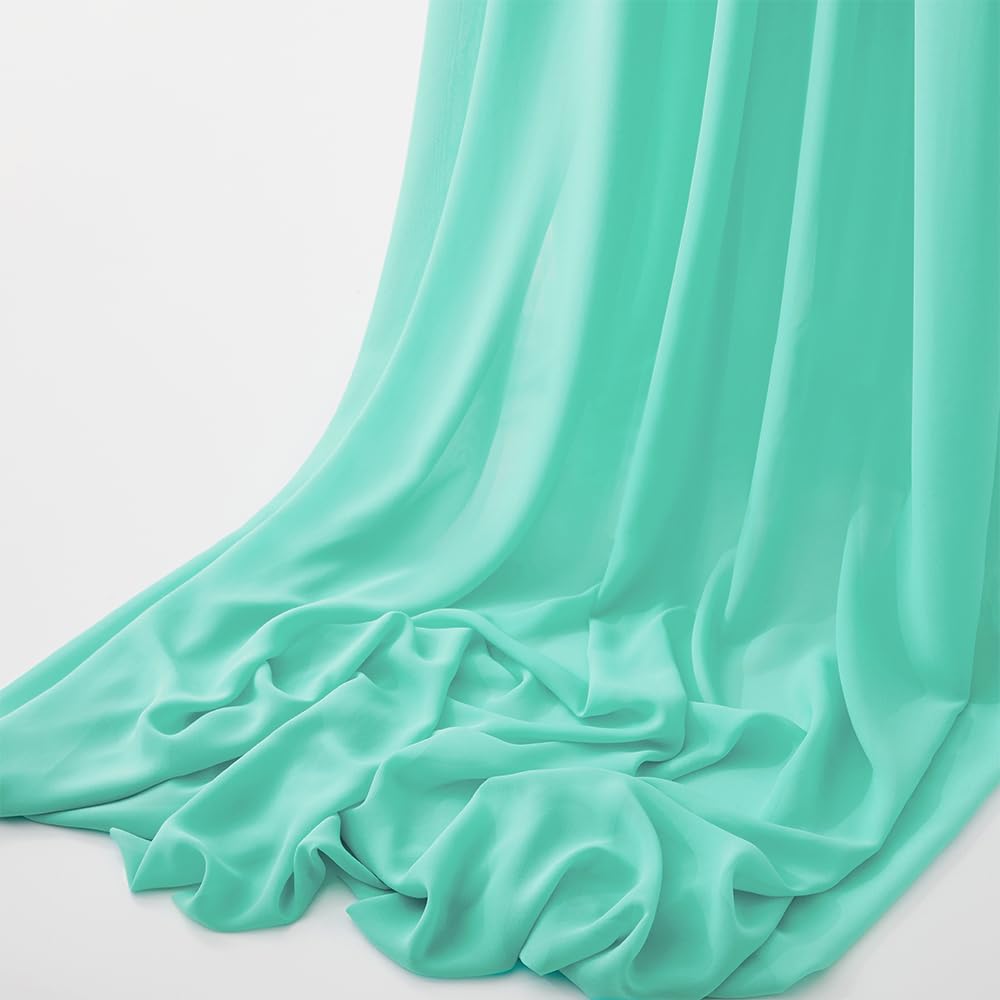 Mint Green Chiffon Fabric by The Yard, 60" Wide, 3 Yards
