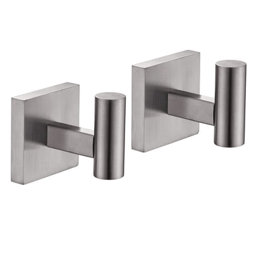 Robe Hook Bathroom Towel Coat Hooks for Bath Kitchen Wall 2 Pack Brushed Nickel Stainless Steel