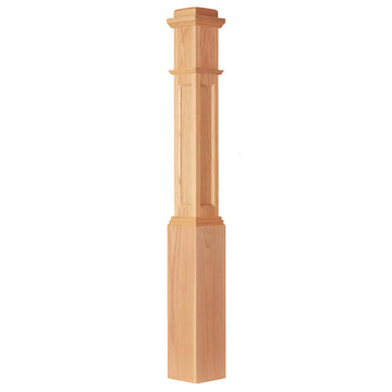 Box Newel Post 6.25" Raised Panel, Poplar
