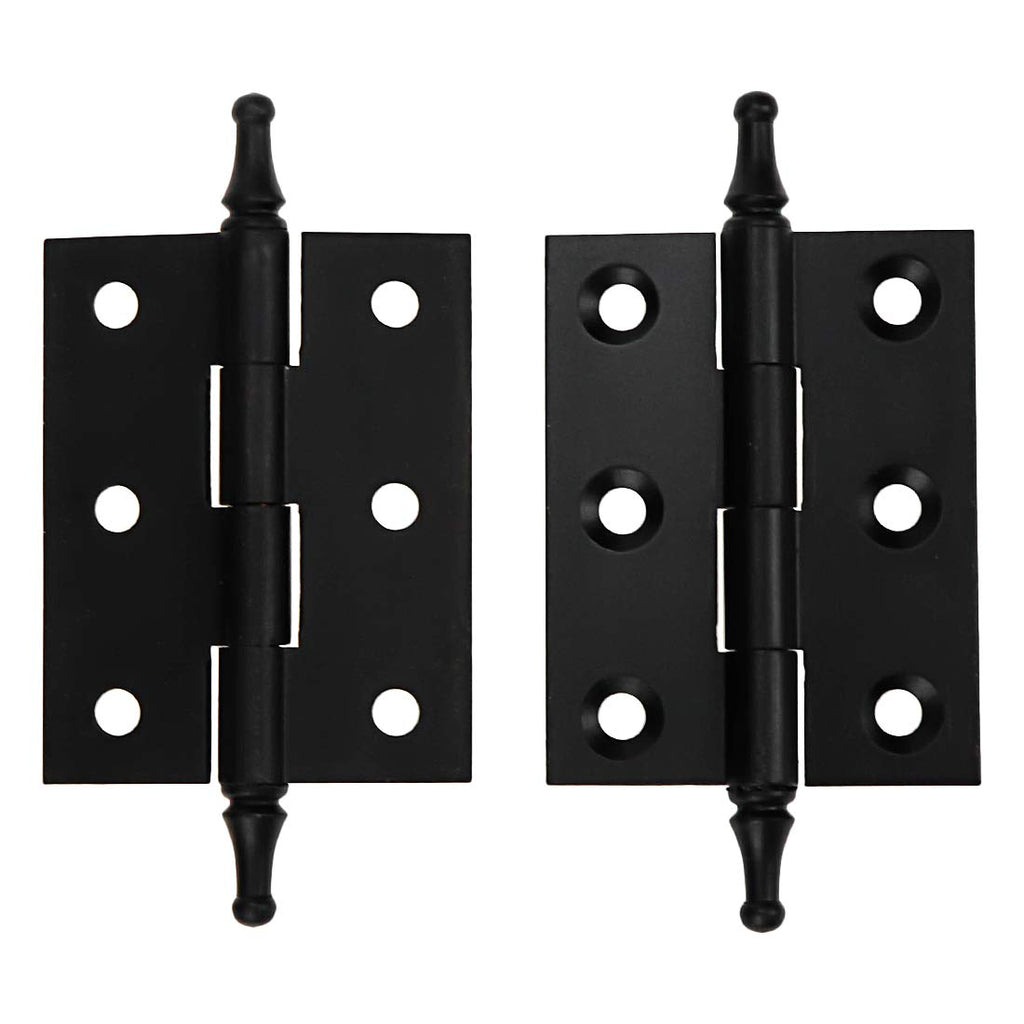 2 Inch Folding Butt Hinges, Matte Black, 2Pcs