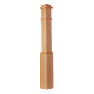 Box Newel Post 6.25" Newel Post -White Oak -Red Oak- Poplar 4091 Newel Post (Poplar)