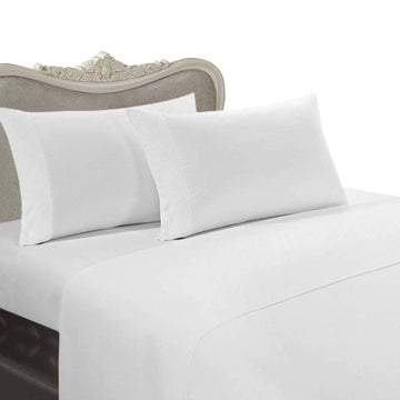 Italian 210 Thread Count Egyptian Cotton Duvet Cover Set, Queen, White Solid, Premium Italian Finish