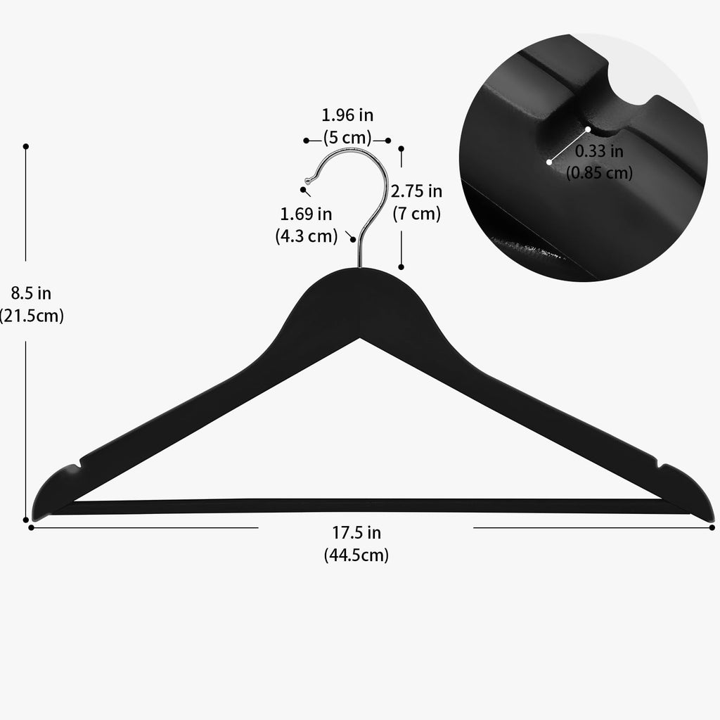 30 Pack Wooden Coat Hangers, 360° Swivel Hook, Suit Hangers with Anti-Slip Notches, Clothes Hangers for Jackets